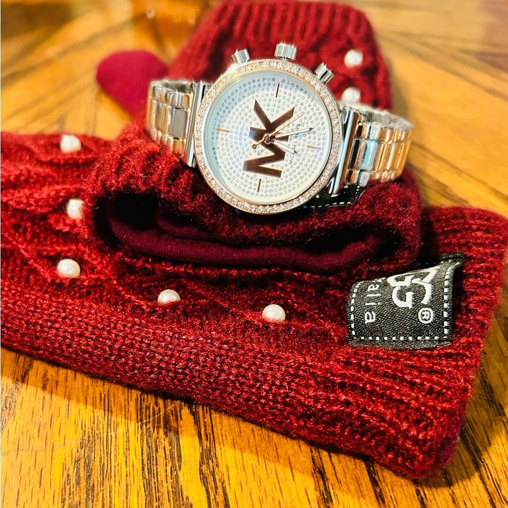 Michael Kors Two Tone Silver and Rose Gold Watch